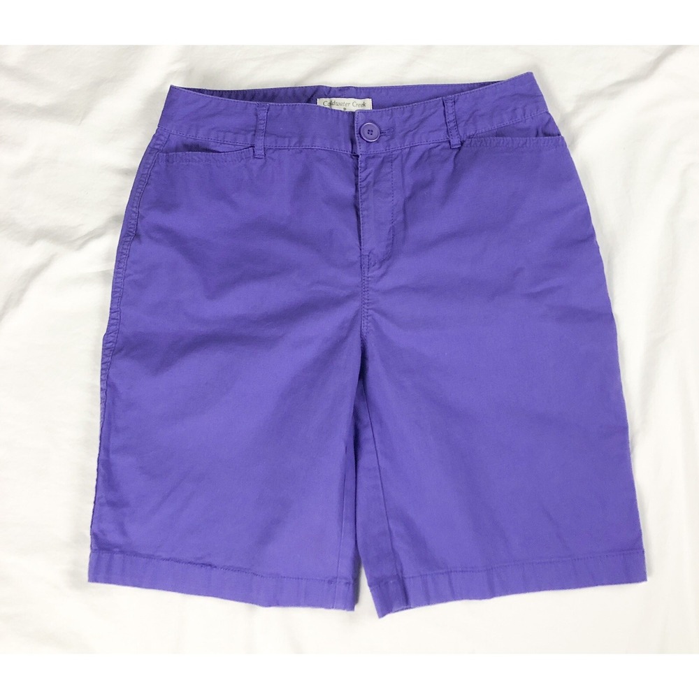 Coldwater Creek Women Size‎ 4 High Rise Purple Shorts 98% Cotton